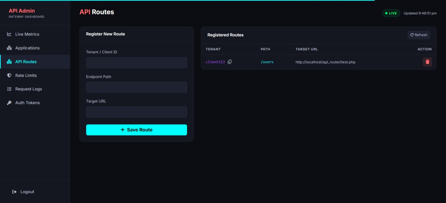 API Routing Setup
